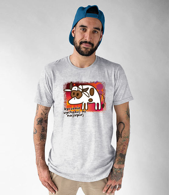 Krowa z humorem koszulka z nadrukiem zwierzeta mezczyzna jipi pl 954 51