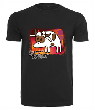 Krowa z humorem - Koszulka z nadrukiem - Zwierzęta - Męska