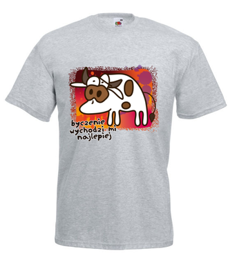 Krowa z humorem - Koszulka z nadrukiem - Zwierzęta - Męska