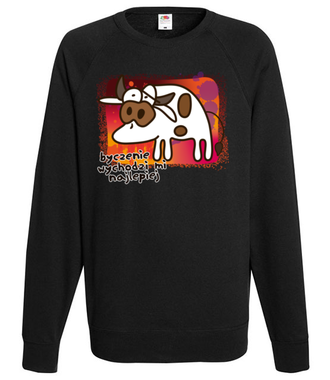 Krowa z humorem - Bluza z nadrukiem - Miłośnicy Zwierząt - Męska