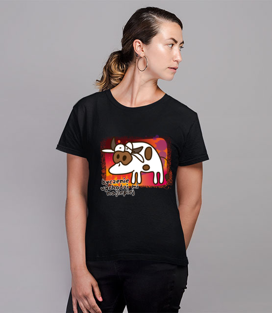 Krowa z humorem koszulka z nadrukiem zwierzeta kobieta jipi pl 954 76