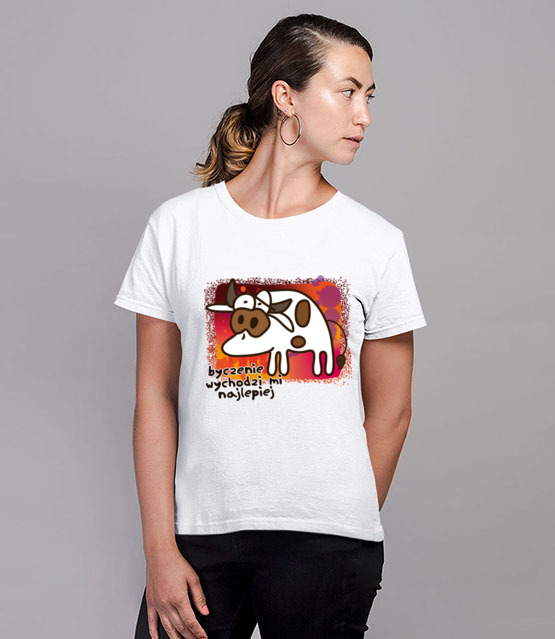 Krowa z humorem koszulka z nadrukiem zwierzeta kobieta jipi pl 954 77