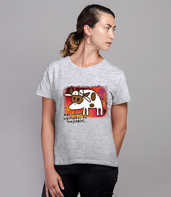 Krowa z humorem koszulka z nadrukiem zwierzeta kobieta jipi pl 954 81