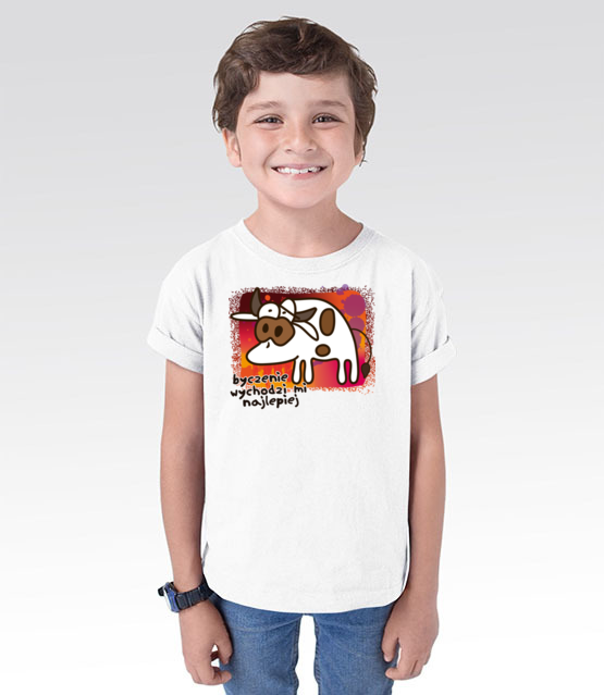 Krowa z humorem koszulka z nadrukiem zwierzeta dziecko jipi pl 954 101