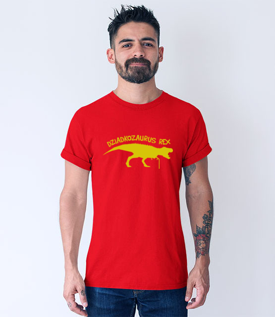 Dziadkozaur rex koszulka z nadrukiem dla dziadka mezczyzna jipi pl 966 54