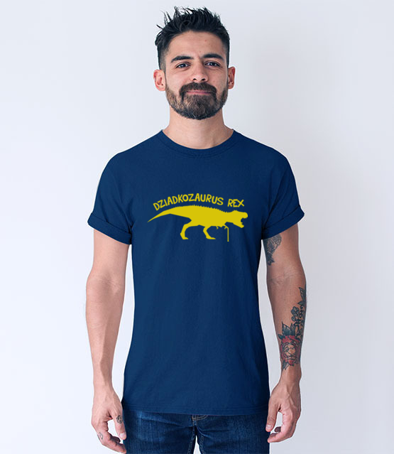 Dziadkozaur rex koszulka z nadrukiem dla dziadka mezczyzna jipi pl 966 56