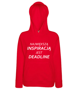 Deadline, powrót inspiracji - Bluza z nadrukiem - Praca - Damska z kapturem