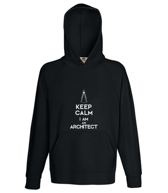 Keep calm, i am architect! - Bluza z nadrukiem - Praca - Męska z kapturem