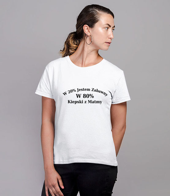 Zabawny choc kiepski z matmy koszulka z nadrukiem szkola kobieta jipi pl 1095 77