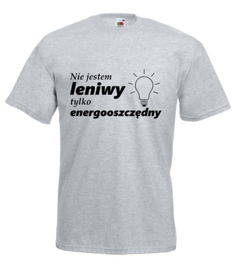 Jestem energooszczędny - Koszulka z nadrukiem - Śmieszne - Męska