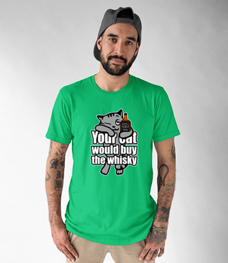 Whiskacz dla każdego kota - Koszulka z nadrukiem - Śmieszne - Męska