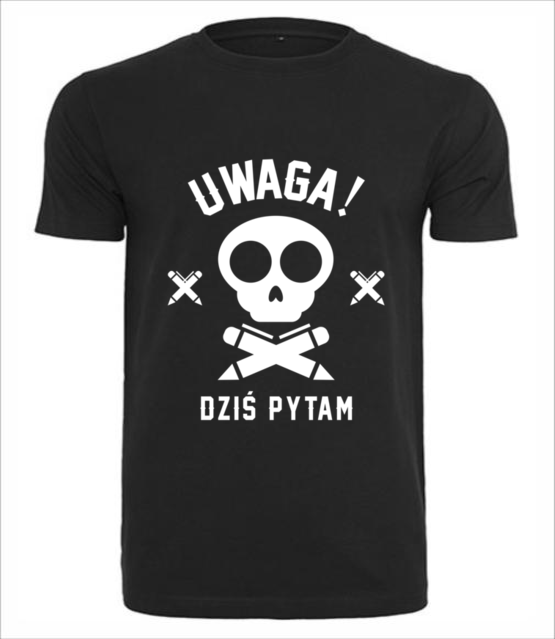 Dzis pytam uwaga koszulka z nadrukiem dzien nauczyciela mezczyzna jipi pl 1172 1