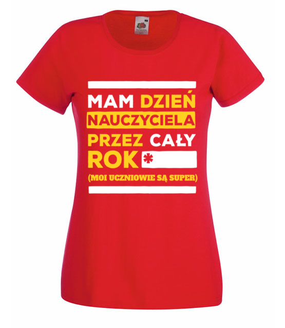 Caly rok swietuje dzien nauczyciela koszulka z nadrukiem dzien nauczyciela kobieta jipi pl 1177 60