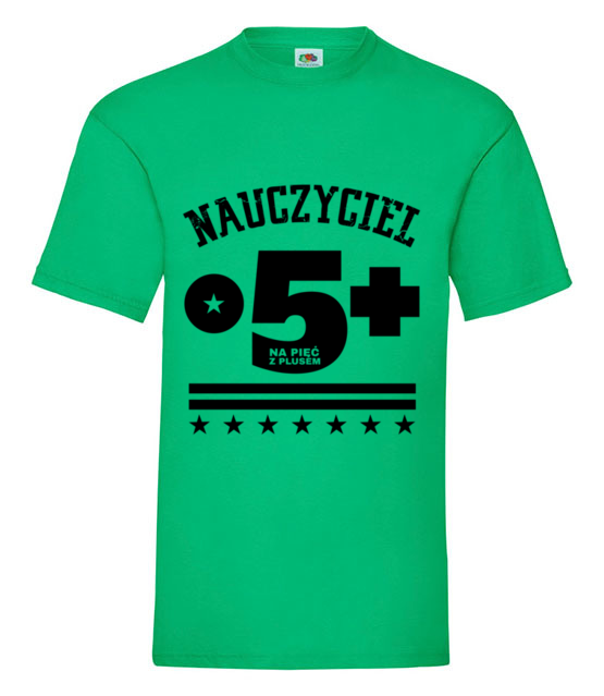 Nauczyciel na piatke z plusem koszulka z nadrukiem dzien nauczyciela mezczyzna jipi pl 1196 186