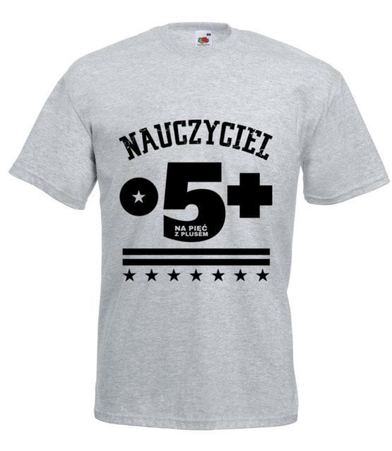 Nauczyciel na piatke z plusem koszulka z nadrukiem dzien nauczyciela mezczyzna jipi pl 1196 6