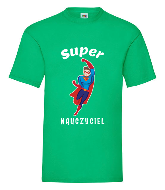 Super moc super nauczyciel koszulka z nadrukiem dzien nauczyciela mezczyzna jipi pl 1208 186