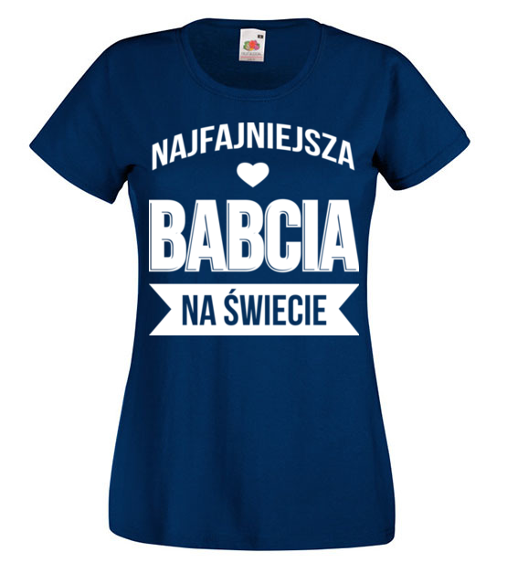 Fajna koszulka dla najfajniejszej babci koszulka z nadrukiem dla babci kobieta jipi pl 1274 62