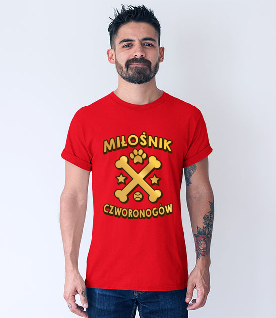 Koszulka z nadrukiem dla milosnikow psow koszulka z nadrukiem milosnicy psow mezczyzna jipi pl 1350 54