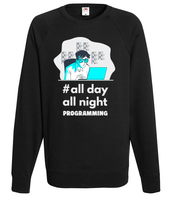 Noc i dzien programuj bluza z nadrukiem dla programisty mezczyzna jipi pl 1400 107