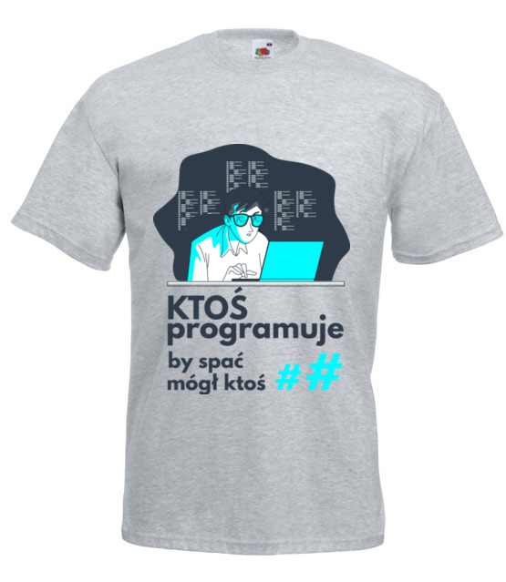 Gdy wszyscy spia koszulka z nadrukiem dla programisty mezczyzna jipi pl 1401 6