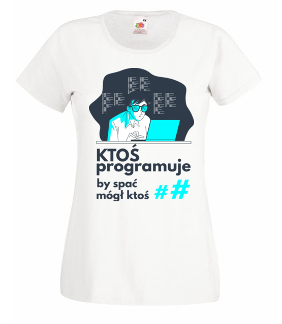 Gdy wszyscy spia koszulka z nadrukiem dla programisty kobieta jipi pl 1401 58