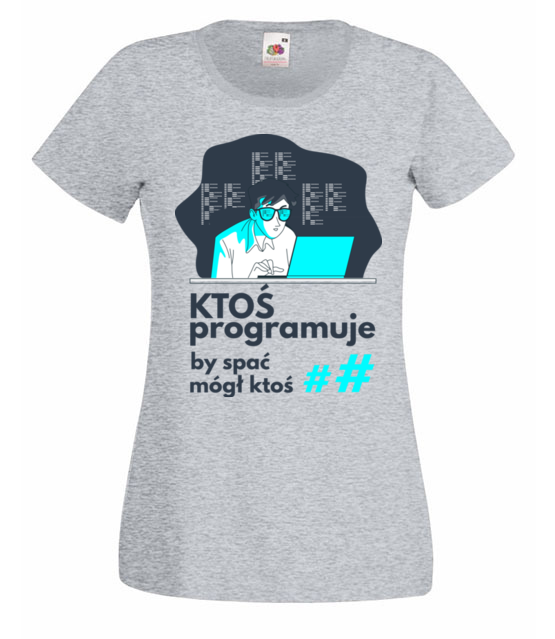 Gdy wszyscy spia koszulka z nadrukiem dla programisty kobieta jipi pl 1401 63