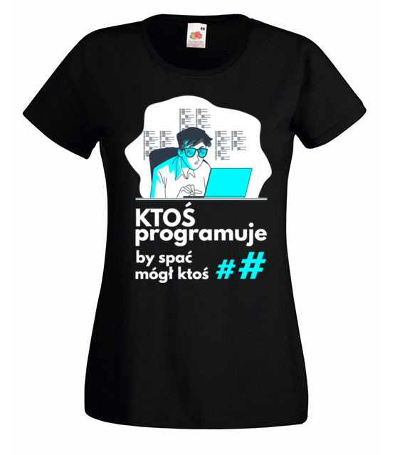 Gdy wszyscy spia koszulka z nadrukiem dla programisty kobieta jipi pl 1402 59
