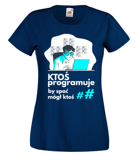 Gdy wszyscy spia koszulka z nadrukiem dla programisty kobieta jipi pl 1402 62
