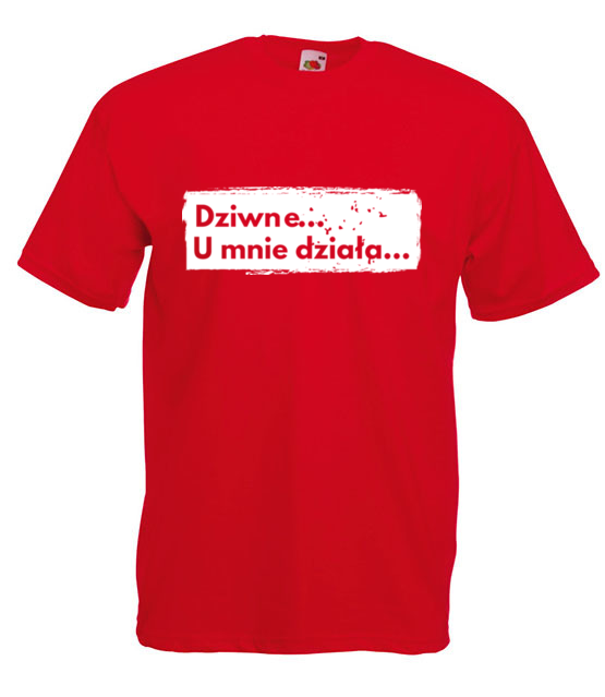 Dziwne u mnie dziala koszulka z nadrukiem dla programisty mezczyzna jipi pl 1407 4