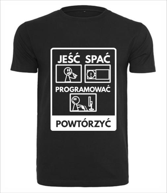 Nie zapomnisz rozkladu dnia koszulka z nadrukiem dla programisty mezczyzna jipi pl 1411 1