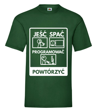 Nie zapomnisz rozkładu dnia - Koszulka z nadrukiem - Dla programisty - Męska