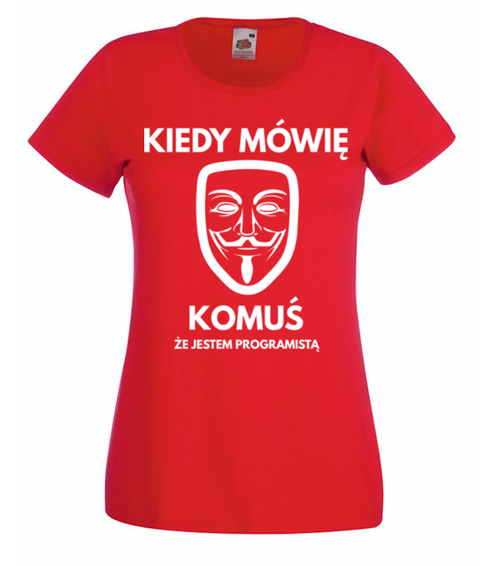 Myslisz ze to kogos niepokoi koszulka z nadrukiem dla programisty kobieta jipi pl 1415 60