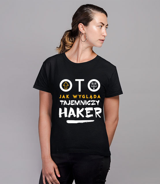 Koszulka z nadrukiem dla hakera koszulka z nadrukiem dla programisty kobieta jipi pl 1428 76