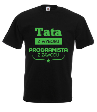Tata programista - Koszulka z nadrukiem - Dla programisty - Męska