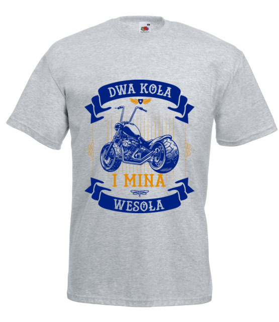 Mina wesola gdy sa dwa kola koszulka z nadrukiem dla motocyklisty mezczyzna jipi pl 1441 6