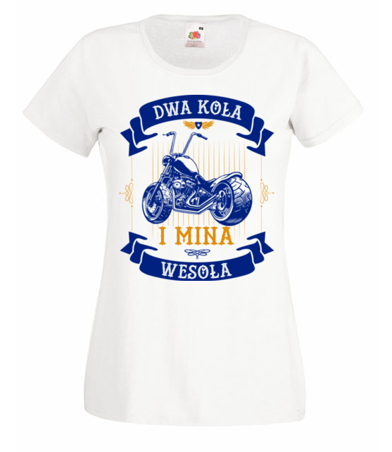 Mina wesola gdy sa dwa kola koszulka z nadrukiem dla motocyklisty kobieta jipi pl 1441 58