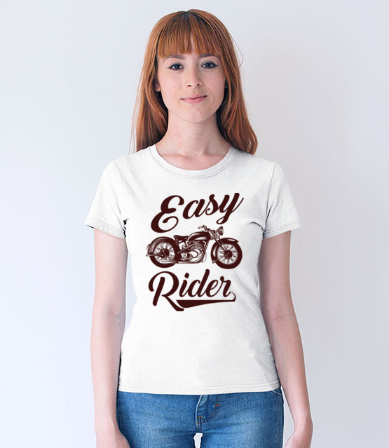 Easy rider to caly ty koszulka z nadrukiem dla motocyklisty kobieta jipi pl 1444 65