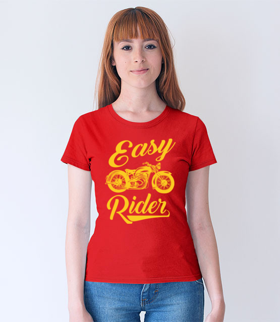 Easy rider to caly ty koszulka z nadrukiem dla motocyklisty kobieta jipi pl 1445 66