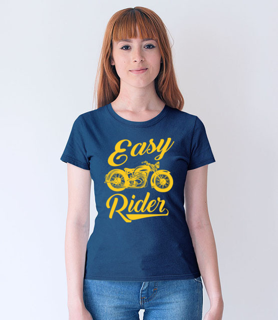 Easy rider to caly ty koszulka z nadrukiem dla motocyklisty kobieta jipi pl 1445 68