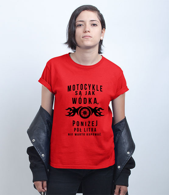Motocyklisci to jednostki z humorem koszulka z nadrukiem dla motocyklisty kobieta jipi pl 1457 72