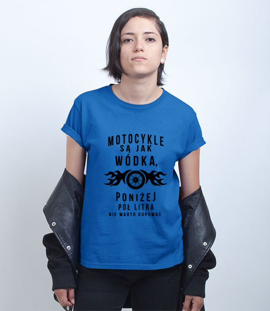 Motocyklisci to jednostki z humorem koszulka z nadrukiem dla motocyklisty kobieta jipi pl 1457 73