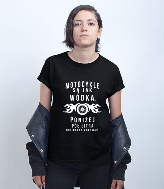 Motocyklisci to jednostki z humorem koszulka z nadrukiem dla motocyklisty kobieta jipi pl 1458 70