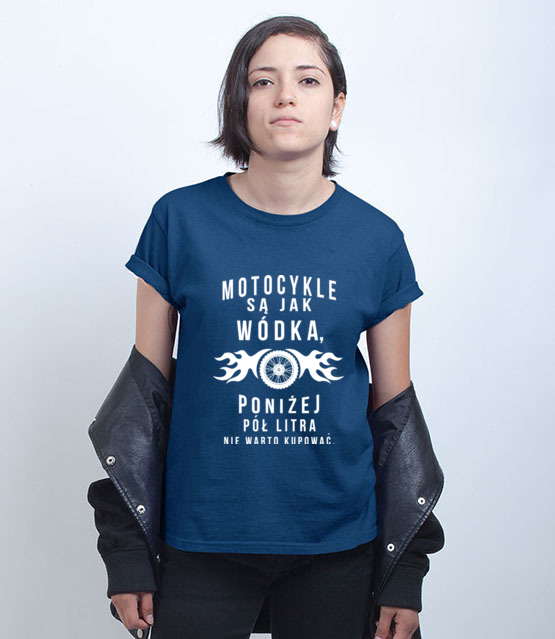 Motocyklisci to jednostki z humorem koszulka z nadrukiem dla motocyklisty kobieta jipi pl 1458 74