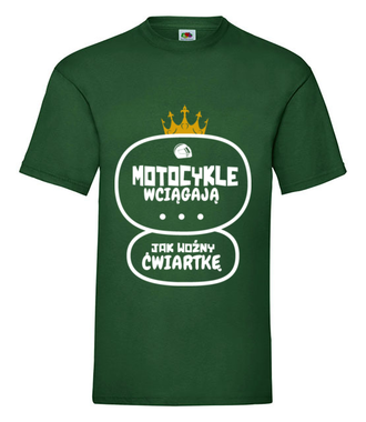 Motocykle wyciągają ćwiartkę - Koszulka z nadrukiem - Dla motocyklisty - Męska