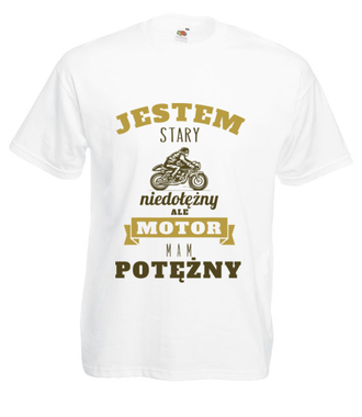 Z dystansem do siebie - Koszulka z nadrukiem - Dla motocyklisty - Męska