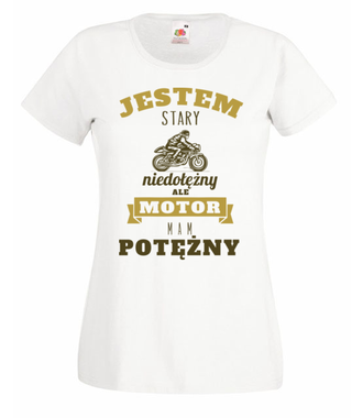Z dystansem do siebie - Koszulka z nadrukiem - Dla motocyklisty - Damska