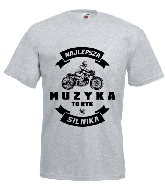 Jaki meloman taka muzyka koszulka z nadrukiem dla motocyklisty mezczyzna jipi pl 1463 6