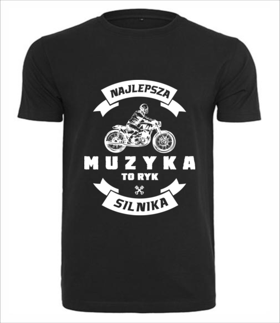 Jaki meloman taka muzyka koszulka z nadrukiem dla motocyklisty mezczyzna jipi pl 1464 1