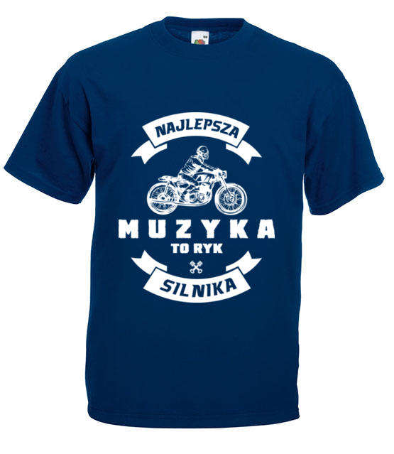 Jaki meloman taka muzyka koszulka z nadrukiem dla motocyklisty mezczyzna jipi pl 1464 3