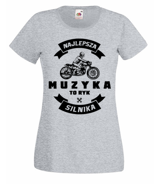 Jaki meloman taka muzyka koszulka z nadrukiem dla motocyklisty kobieta jipi pl 1463 63